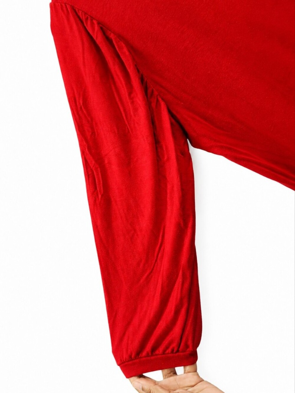 Anne Klein Red Puff Sleeve Modal Stretch Knit Blouse Top Large Size L - Picture 5 of 12